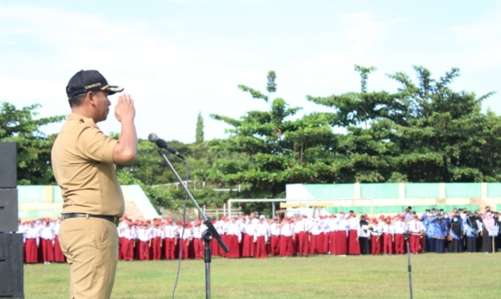Bupati Takalar Tekankan Penguatan Karakter Dan Skill Pada Apel Akbar Menyambut Tahun Ajaran Baru