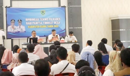Sekda Barru Buka Bintek Panitia Pemilihan Kepala Desa Serentak Se-Kab.Barru T.2022