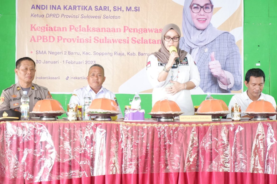 Ketua DPRD Sulsel Andi Ina Kartika Sari, SH, MSI Bekunjung ke SMAN 2 Barru