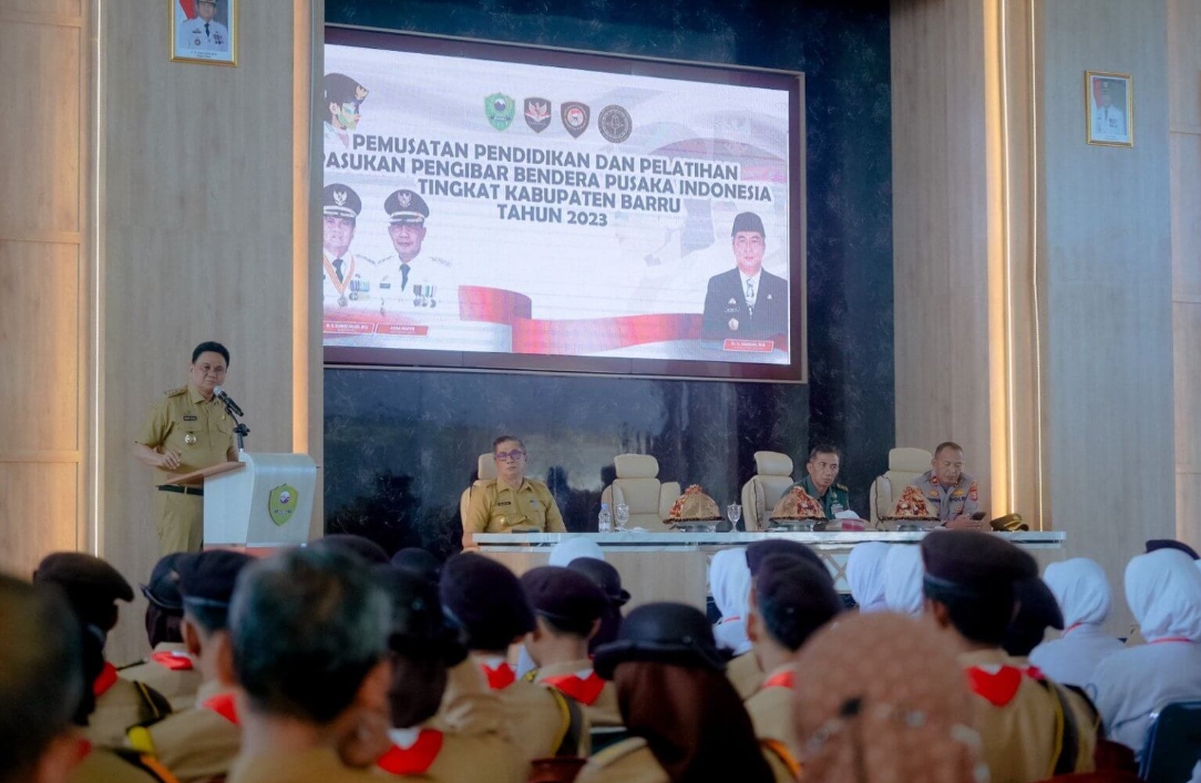 Bupati Suardi Saleh Buka Secara Langsung Pendidikan dan Pelatihan PASKIBRAKA Kab.Barru
