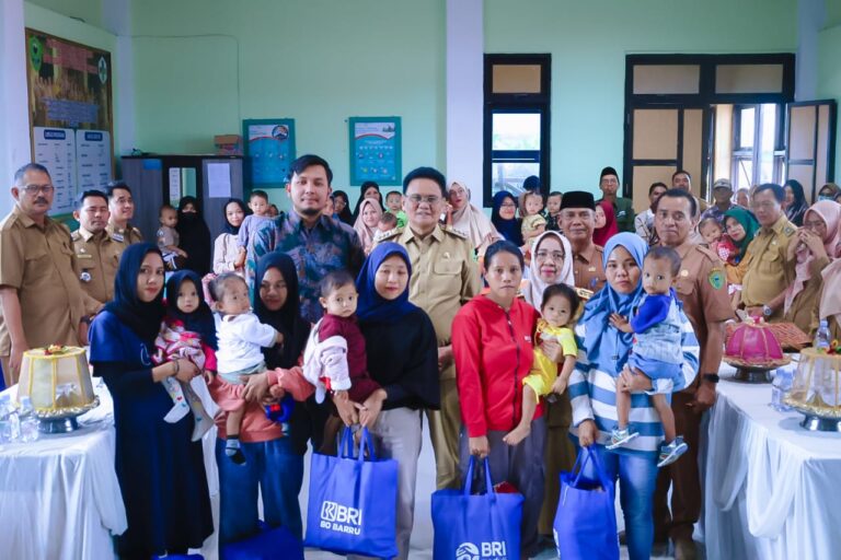 Bupati Barru Suardi Saleh Bersama BRI Serahkan Bantuan CSR Cegah Stunting
