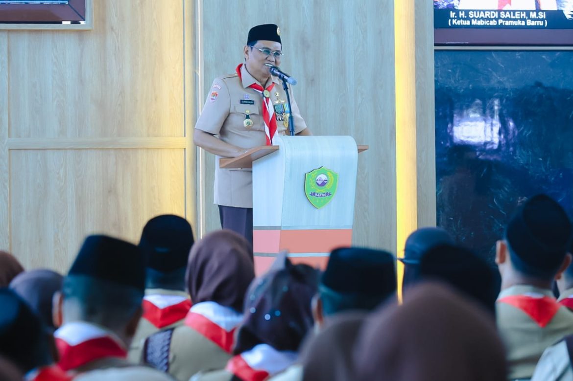 Bupati Barru Suardi Saleh Kukuhkan Majelis Pembimbing Kwartir Ranting dan DKR Pramuka Se Kab. Barru
