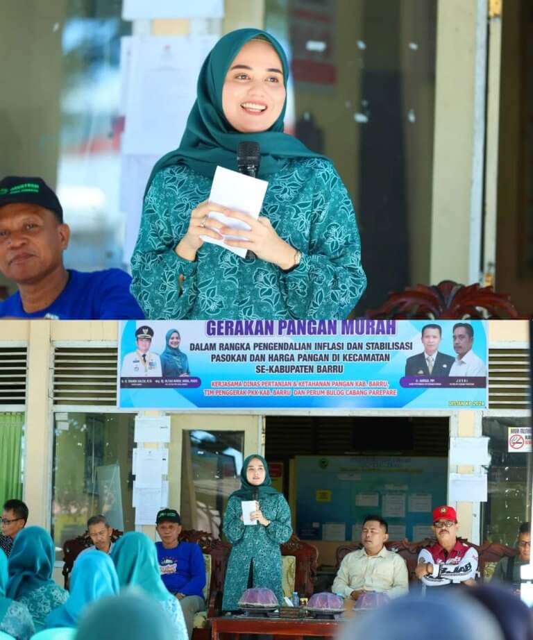 drg. Ulfah Nurul Huda Launching Gerakan Pangan Murah di Halaman Kantor Camat Tanete Rilau