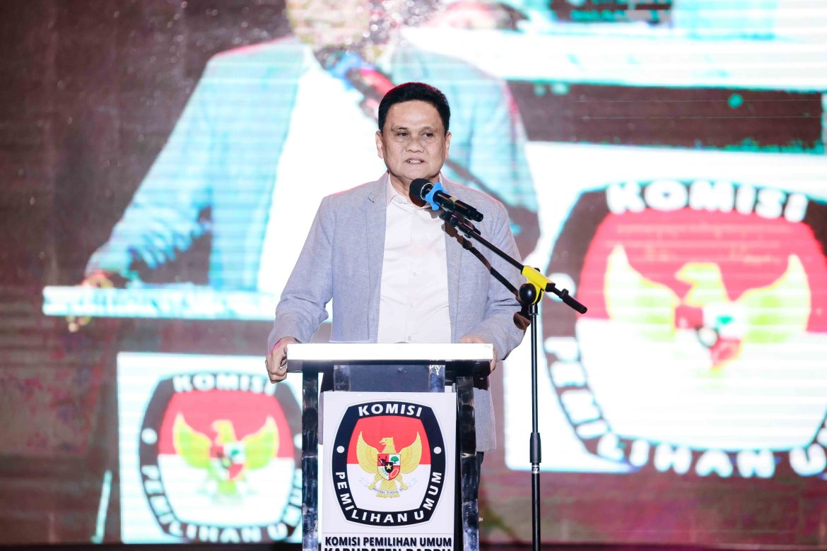 Bupati Barru Suardi Saleh Hadiri Peluncuran Tahapan Pemilihan Bupati dan Wakil