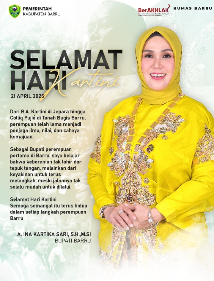Bupati Barru Ajak Perempuan Terus Maju: “Semangat Kartini Harus Hidup di Setiap Langkah Perempuan Barru”