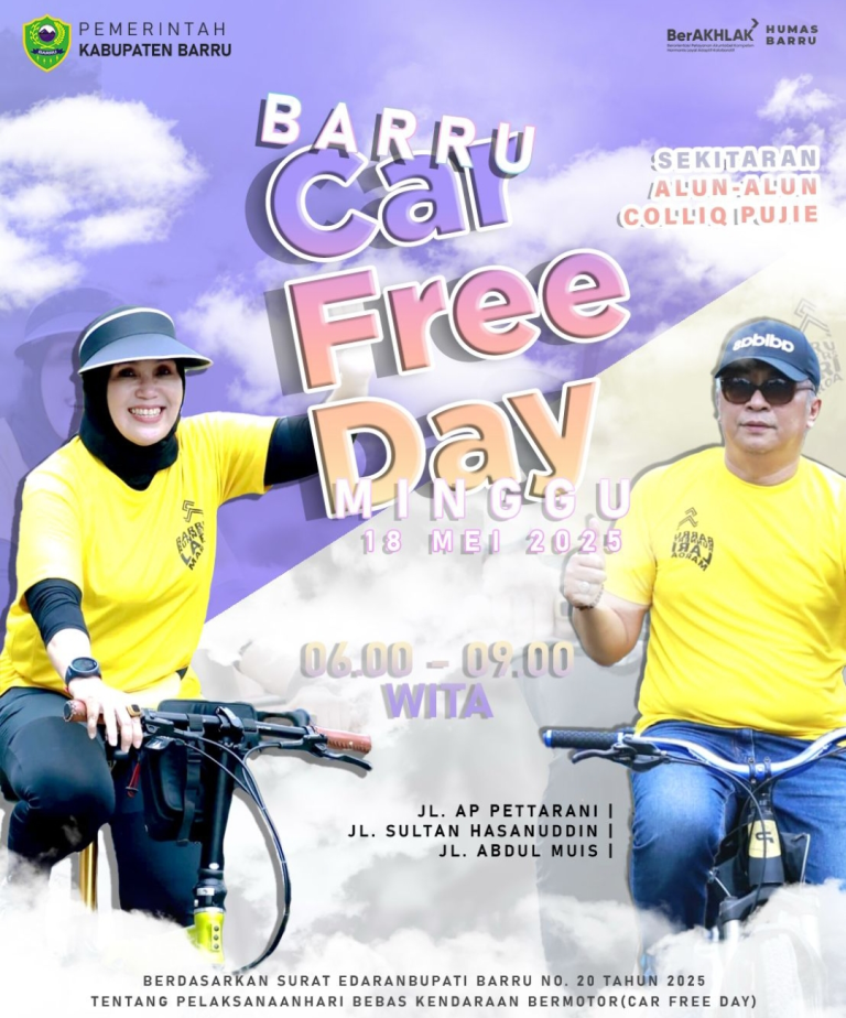 Barru Gelar Car Free Day Perdana di Alun-Alun Colli Pujie, Ajak Warga Hidup Sehat