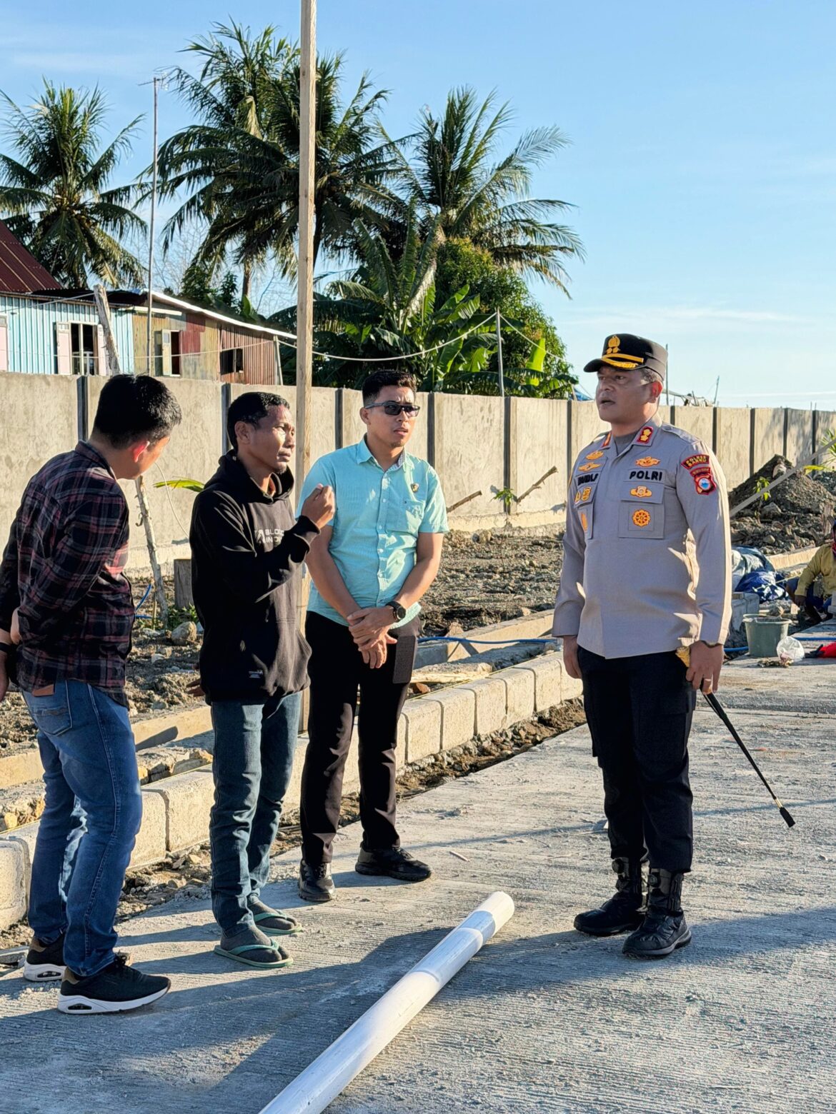 Kapolres Barru Tinjau Pembangunan Kampung Nelayan di Matene, Pastikan Keamanan dan Kelancaran Proyek
