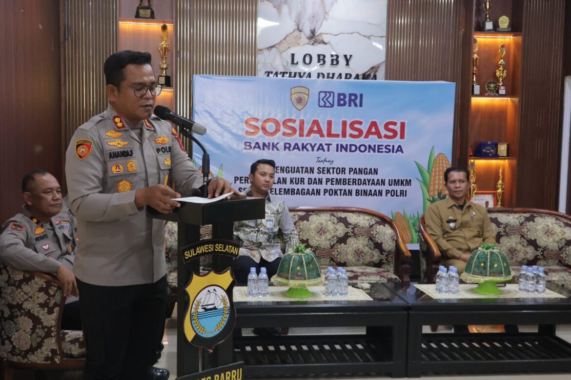 ​Dukung Ketahanan Pangan, Polres Barru Gandeng BRI Gelar Sosialisasi KUR