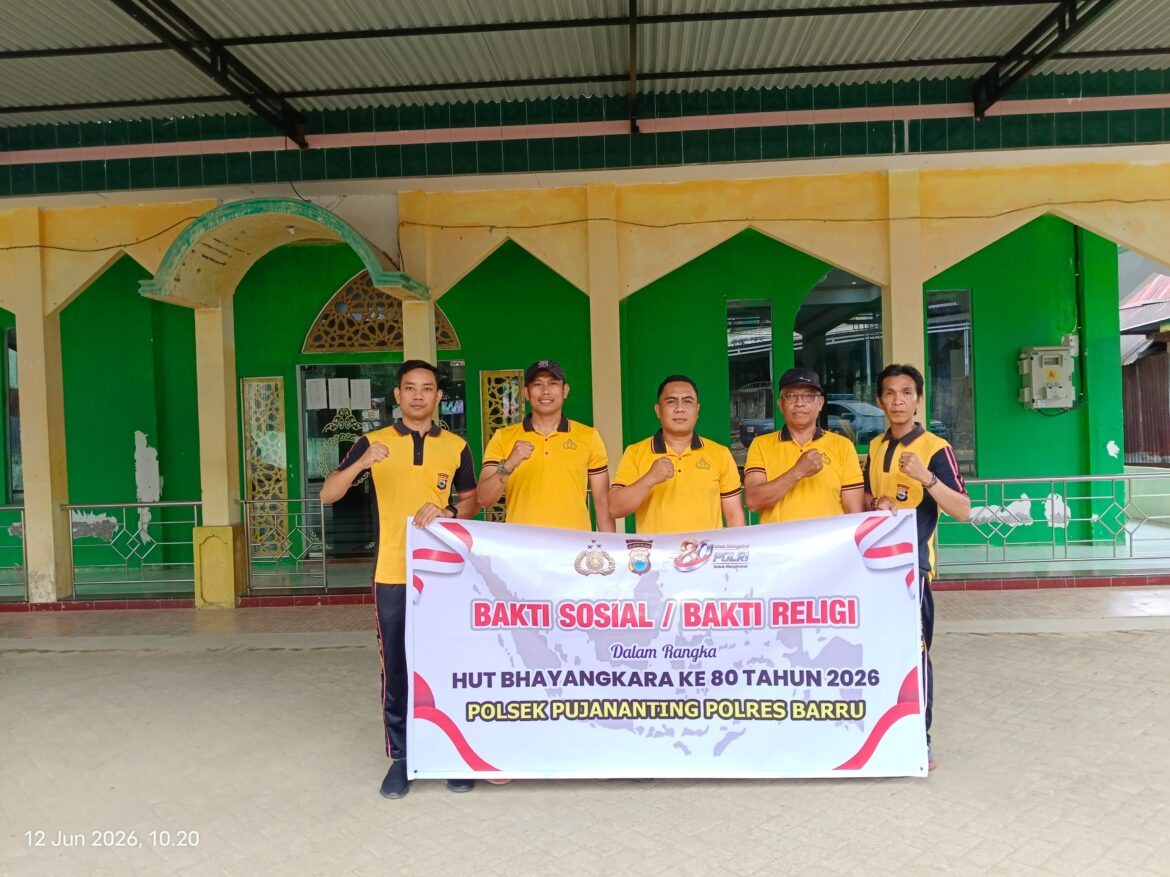 ​Sambut Hari Bhayangkara ke-80, Polsek Pujananting Gelar Bakti Religi di Masjid Nurul Anfaq Doi-Doi