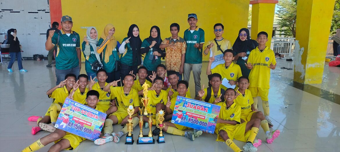UPTD SMPN 22 Barru Kembali Rebut Piala Bergilir GSI Kabupaten Barru untuk Kedua Kalinya.